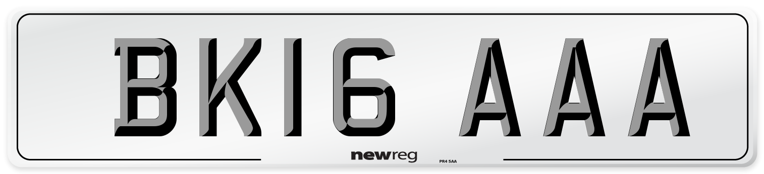 BK16 AAA Number Plate from New Reg